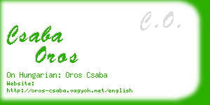 csaba oros business card